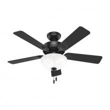 Hunter 52790 - Hunter 44 inch Swanson Matte Black Ceiling Fan with LED Light Kit and Pull Chain
