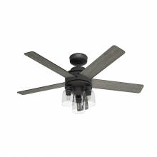 Hunter 52650 - Hunter 52 Inch Lochemeade Matte Black Ceiling Fan With Led Light Kit And Handheld Remote