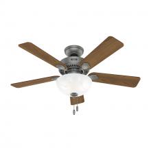 Hunter 52780 - Hunter 44 inch Swanson Matte Silver Ceiling Fan with LED Light Kit and Pull Chain