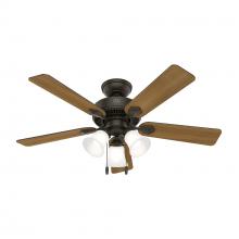 Hunter 52781 - Hunter 44 inch Swanson New Bronze Ceiling Fan with LED Light Kit and Pull Chain