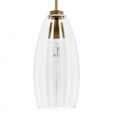 Hunter 13160 - Hunter Rossmoor Luxe Gold with Clear Fluted Glass 1 Light Pendant Ceiling Light Fixture