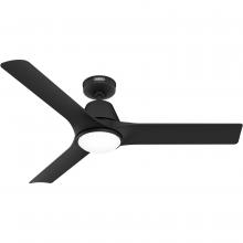 Hunter 52927 - Hunter 52 inch Aeronaut  Wi-Fi ENERGY STAR® Matte Black Damp Rated Ceiling Fan with LED Light Kit