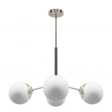 Hunter 13208 - Hunter Hepburn Brushed Nickel with Cased White Glass 4 Light Chandelier Ceiling Light Fixture