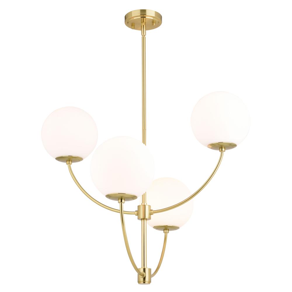 Avers 26-in 4 Light Chandelier Natural Brass