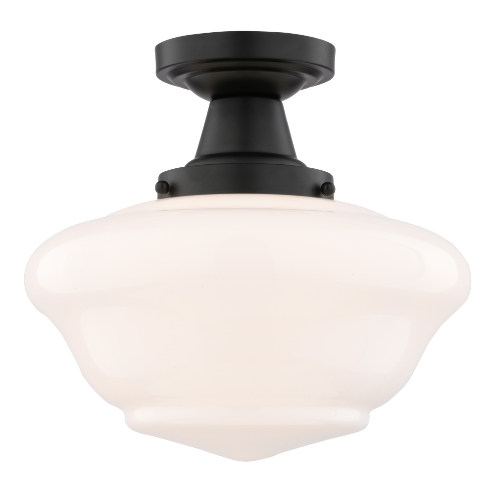 Eastgate 12-in. W Semi-Flush Mount Ceiling Light Matte Black