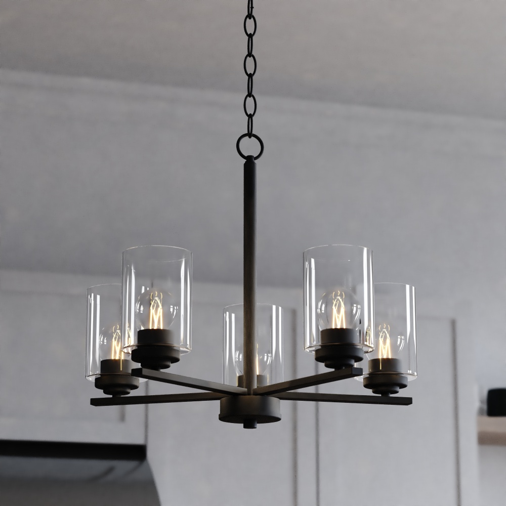 Park Ridge 21-in. W 5 Light Chandelier Matte Black