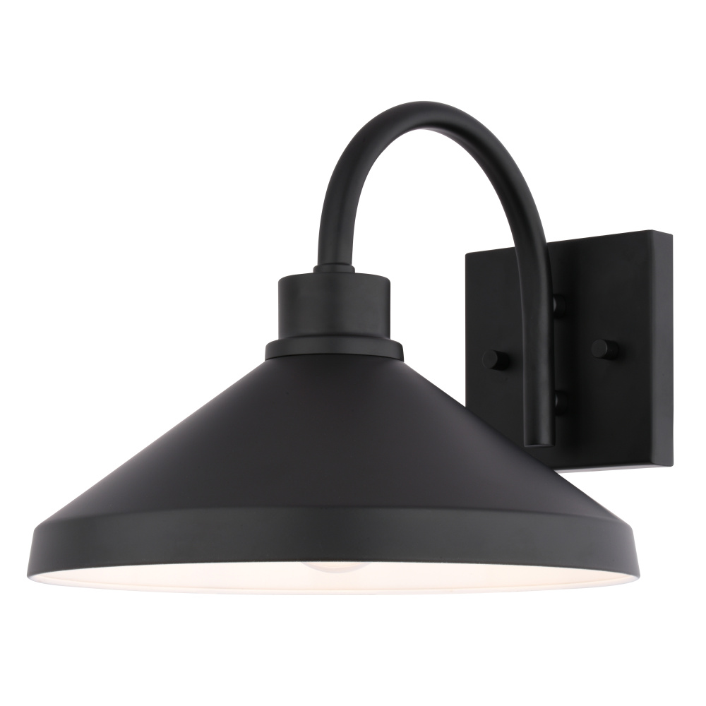 Highland Park 11.25-in. W Outdoor Wall Light Matte Black and White