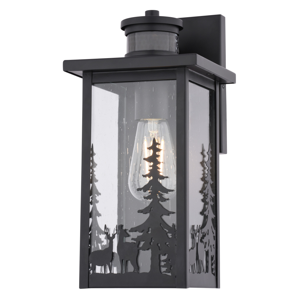 Acadia 12.25-in. H Outdoor Motion Sensor Wall Light Matte Black