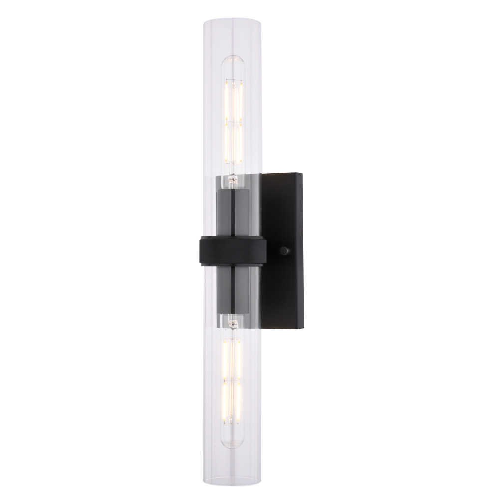 Bari 21.5-in. 2 Light Wall Light Matte Black