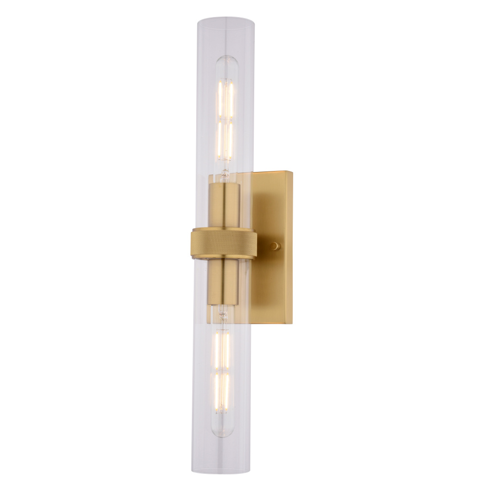 Bari 21.5-in. 2 Light Wall Light Satin Brass
