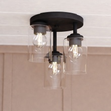 Vaxcel International C0326 - Park Ridge 10.5-in. W 3 Light Flush Mount Matte Black
