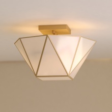 Vaxcel International C0331 - Burnett 14-in. W 2 Light Semi-Flush Mount Muted Brass