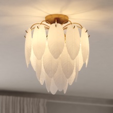 Vaxcel International C0334 - Burbank 13.5-in. W 4 Light Semi-Flush Mount Muted Gold