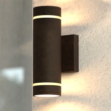 Vaxcel International T0822 - Chiasso 11.25-in.H LED Outdoor Wall Light Deep Bronze