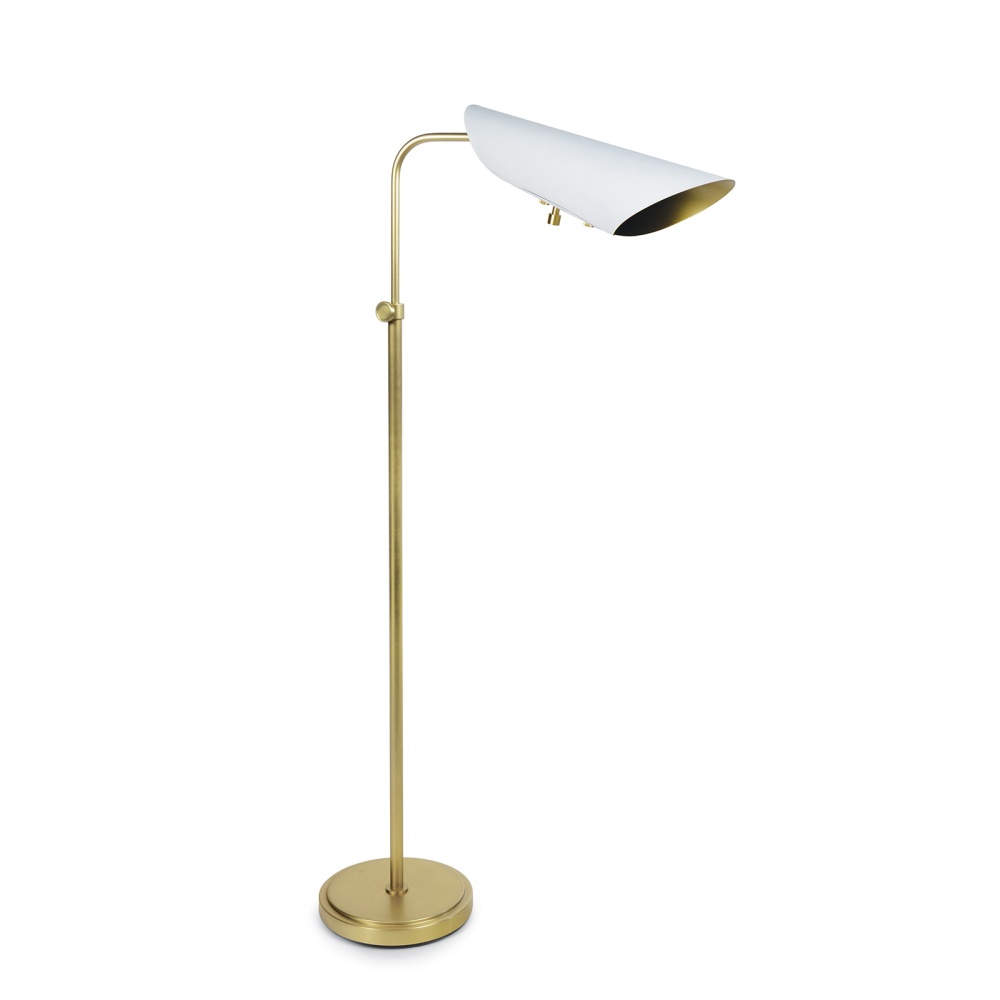 Regina Andrew Vest Floor Lamp (White and Natural Brass)