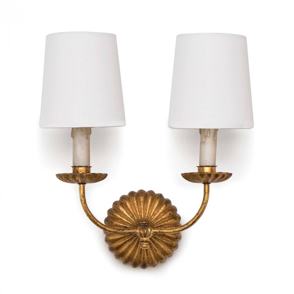 Regina Andrew Clove Sconce Double (Antique Gold Leaf)
