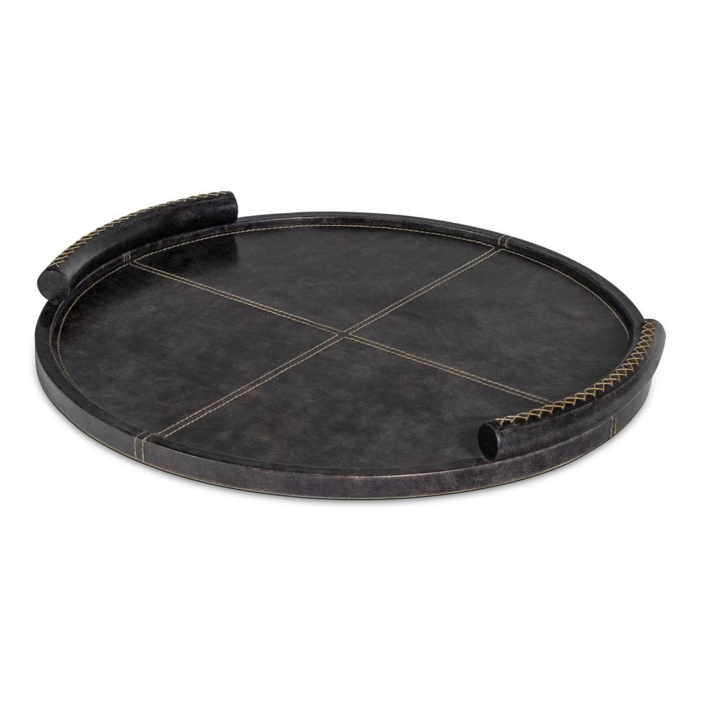 Regina Andrew Forte Leather Tray Round (Black)