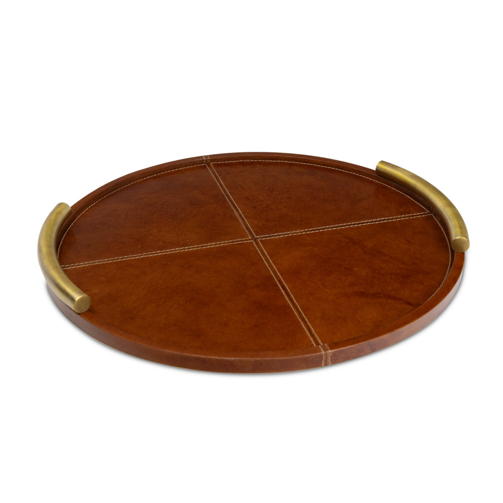 Regina Andrew Hayes Leather Tray Round Small (Cognac)