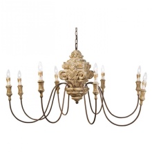 Regina Andrew 16-1018 - Regina Andrew Wood Carved Chandelier
