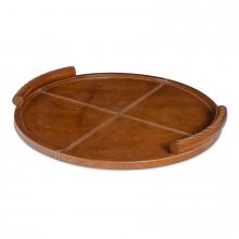 Regina Andrew 20-1610TAN - Regina Andrew Forte Leather Tray Round (Cognac)