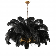 Terracotta Lighting H22108-5B - Denali Black Feather Chandelier