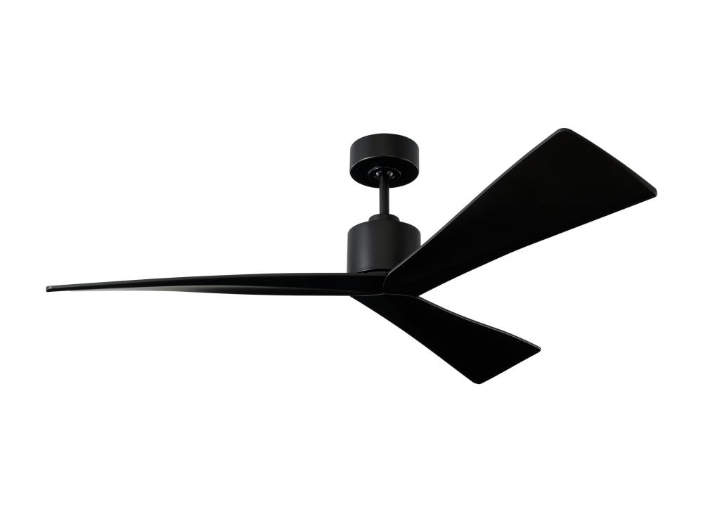 Adler 52-inch indoor/outdoor Energy Star ceiling fan in matte black finish with matte black blades