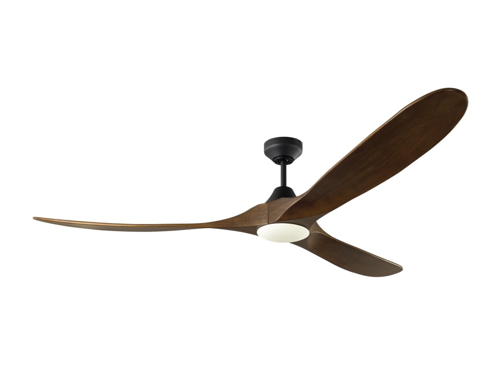 Maverick Smart 70 LED Ceiling Fan in Midnight Black with Dark Walnut Blades and Light Kit