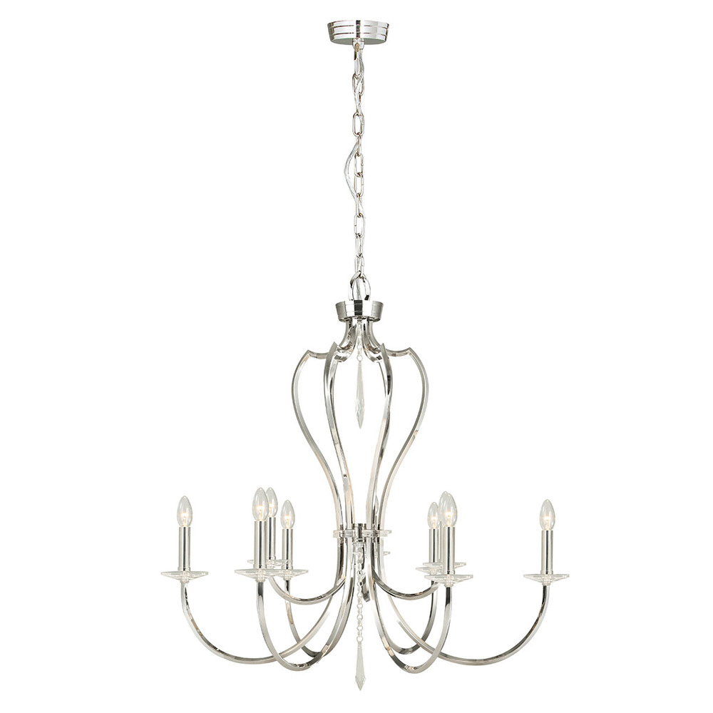 Pimlico 9lt Chandelier Polished Nickel