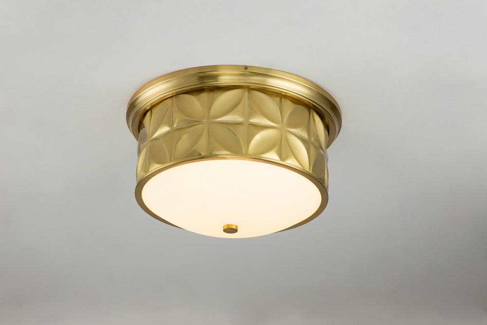 Epsilon Aged Brass Flushmount