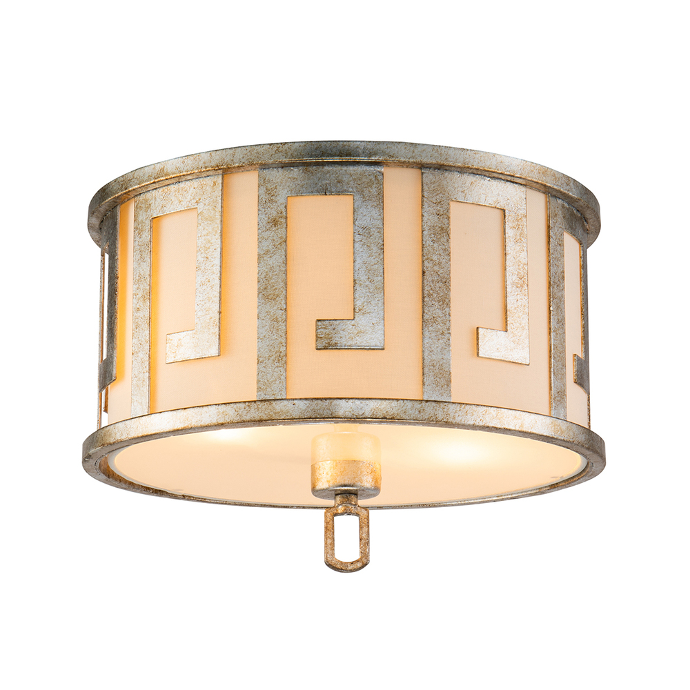 Lemuria 2 Light Flush Mount in Distressed Gold