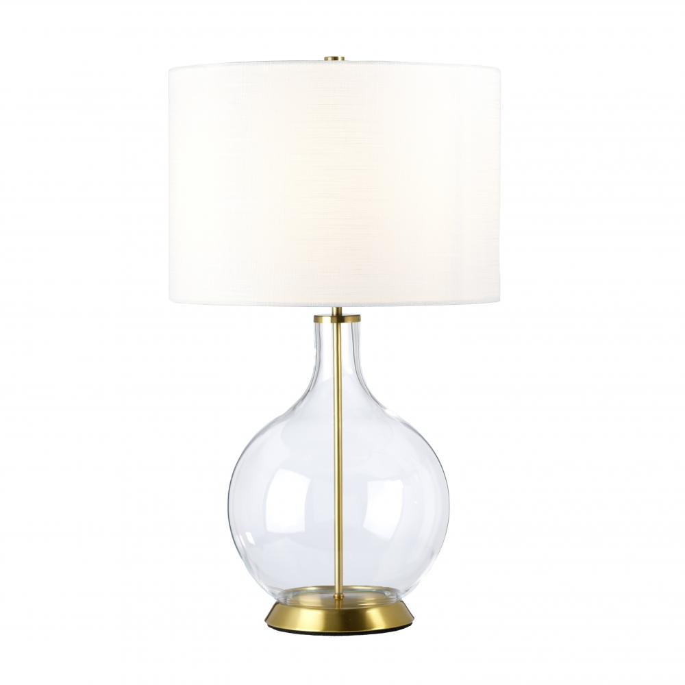 Orb 1lt Table Lamp - Aged Brass (Complete with White Shade)