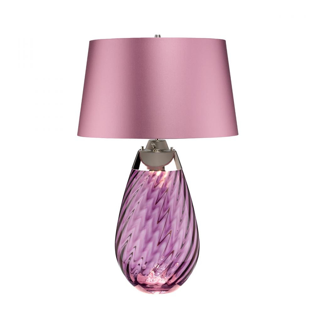 Large Lena Table Lamp in Plum with Plum Satin Shade