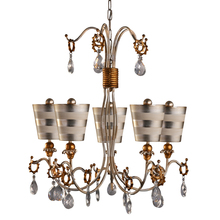 Lucas McKearn CH1038-S - Tivoli 5 Light Striped Silver Shaded 30 In Unique Chandelier