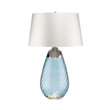 Lucas McKearn TLG3025L-OWSS - Large Lena Table Lamp In Blue With Off White Satin Shade
