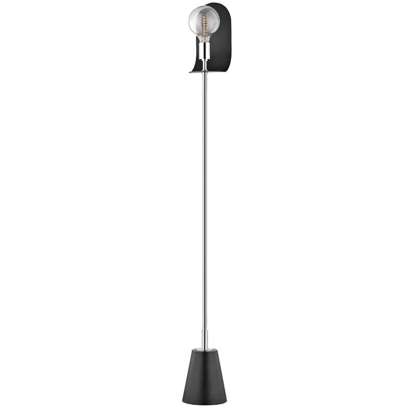 1 LIGHT FLOOR LAMP WITH A SPUN STEEL BASE