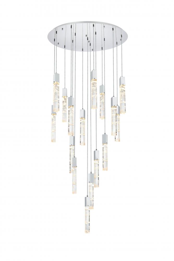 Pendant D36"H24"L16 Chrome