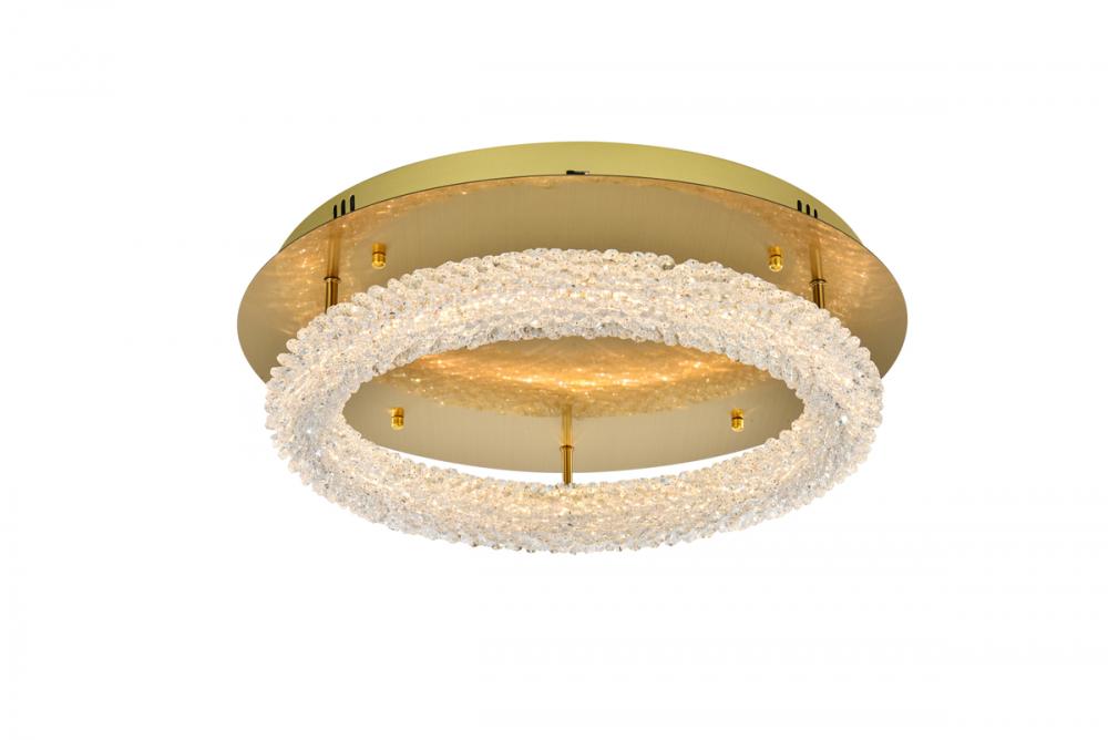 Bowen 22 Inch Adjustable LED Flush Mount in Satin Gold