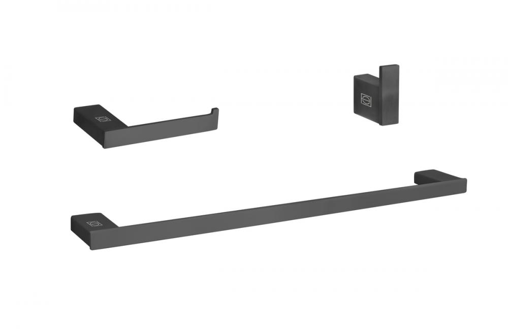 Sofia 3-piece Bathroom Hardware Set in Matte Black