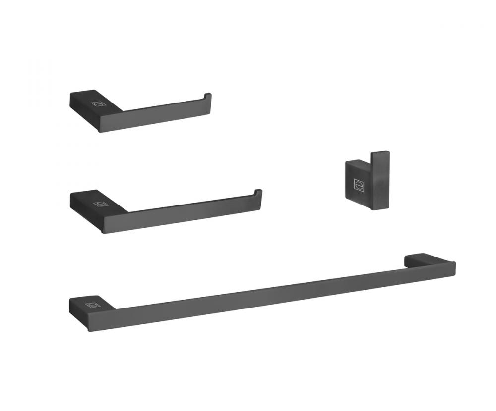 Sofia 4-piece Bathroom Hardware Set in Matte Black