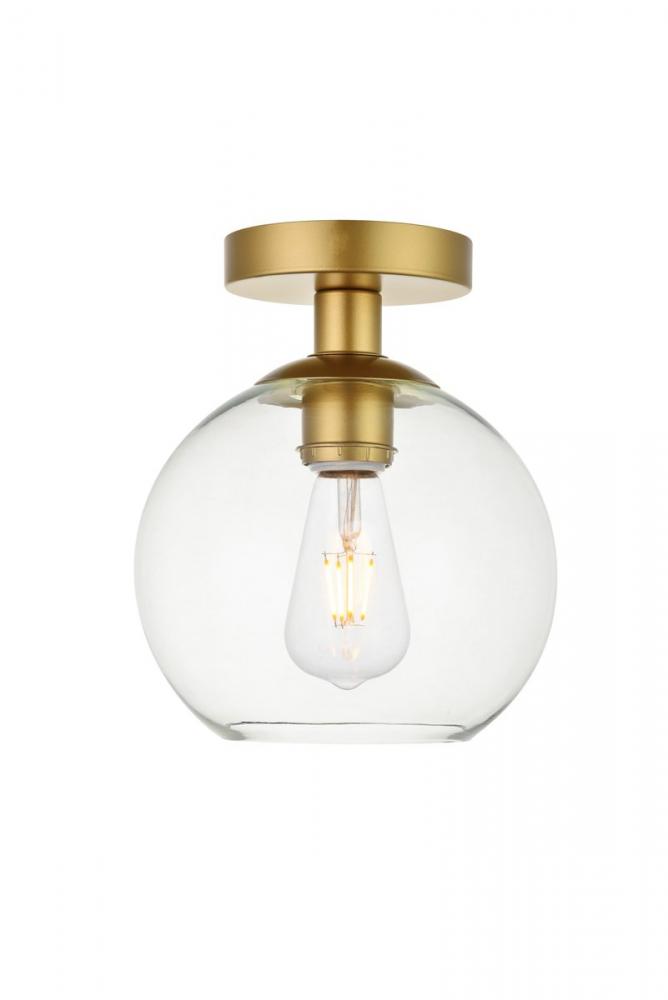 Baxter 1 Light Brass Flush Mount with Clear Glass