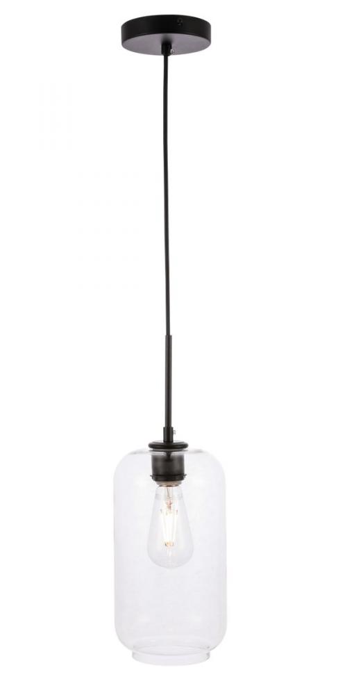 Collier 1 Light Black and Clear Glass Pendant