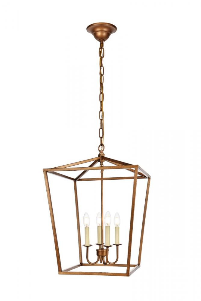 Maddox Collection Pendant 5Lt Vintage Gold Finish