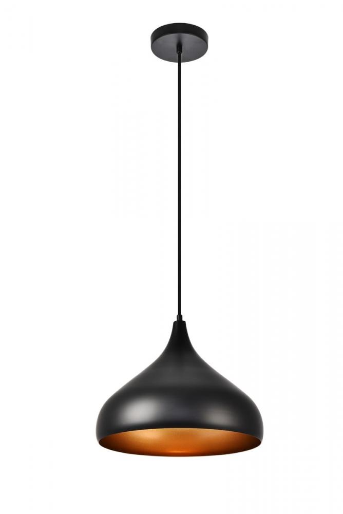 Circa Collection Pendant D12.5in H10in Lt:1 Black Finish