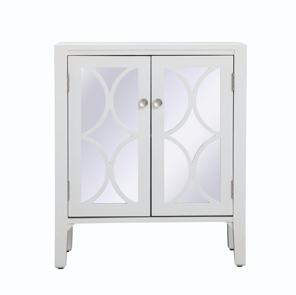 28 Inch Mirrored Cabinet in White