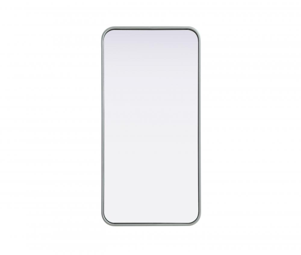 R Corner Mirror 18"x36"x2" Silver