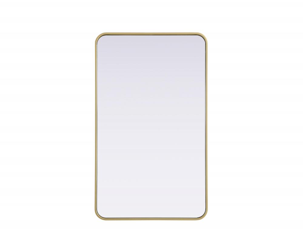 R Corner Mirror 24"x40"x2" Brass