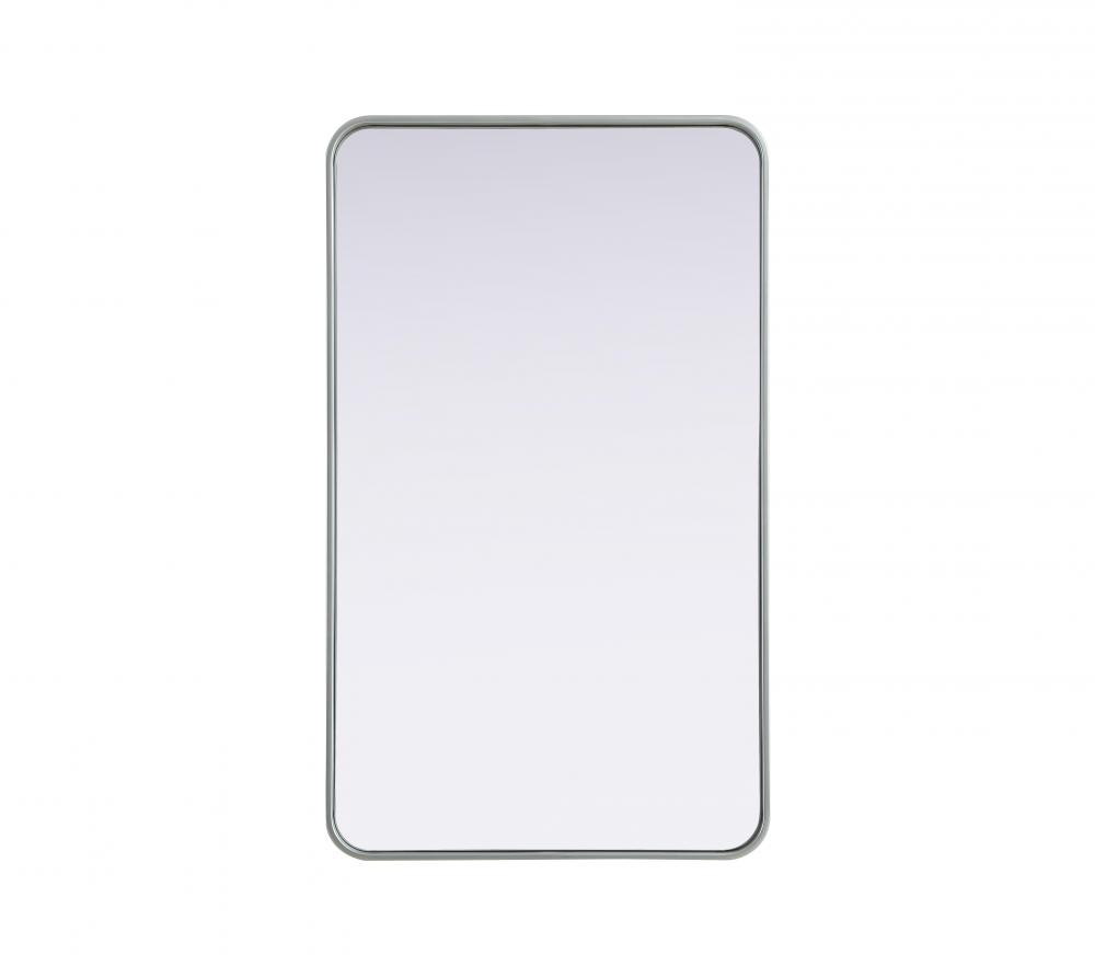 R Corner Mirror 24"x40"x2" Silver