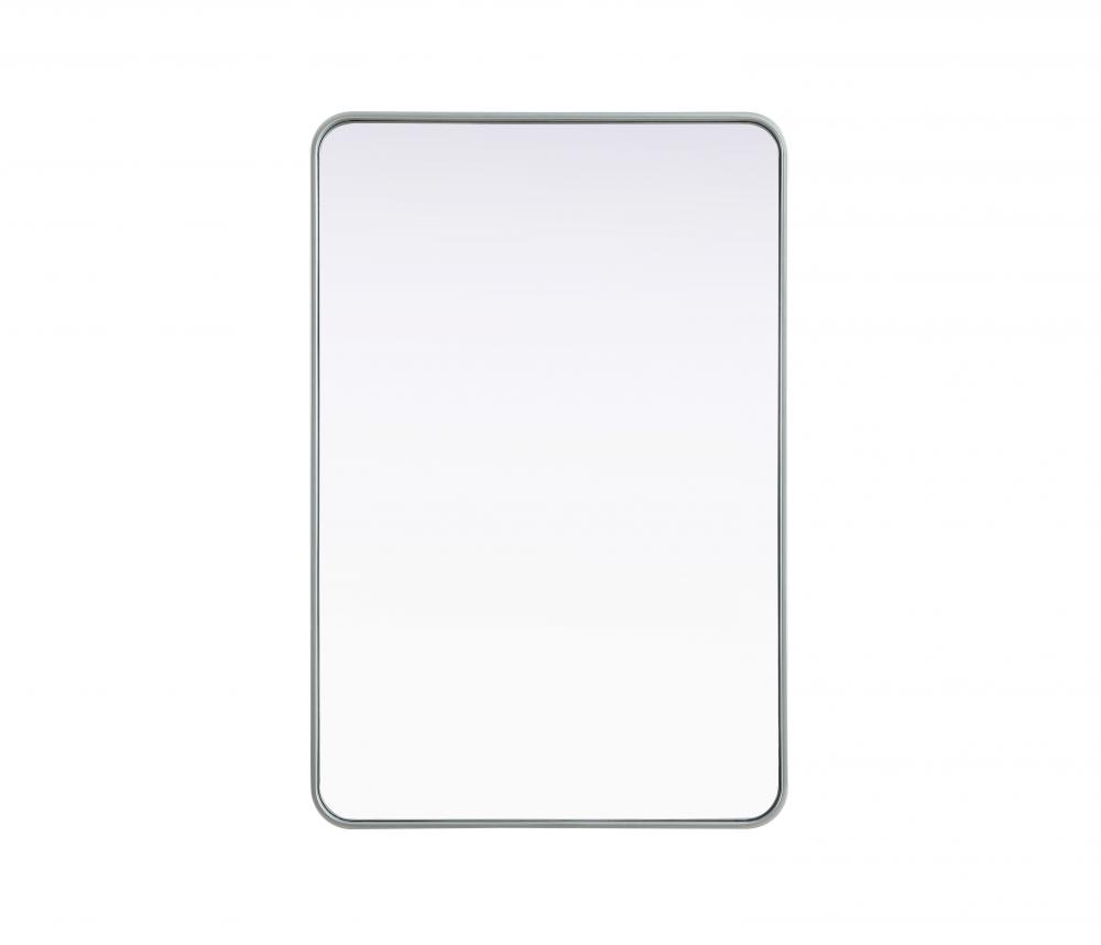 R Corner Mirror 28"x42"x2" Silver