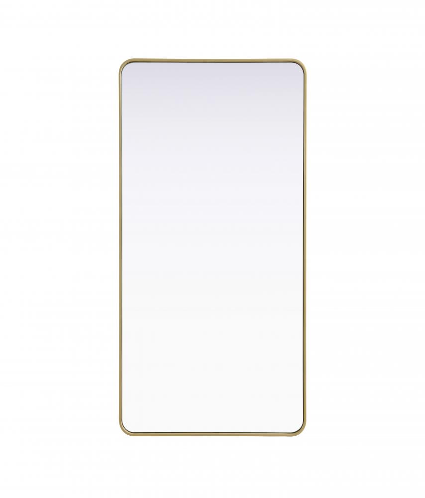 R Corner Mirror 30"x60"x2" Brass