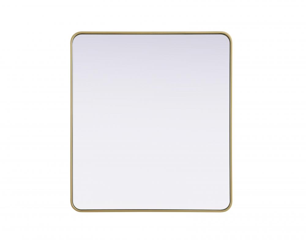 R Corner Mirror 36"x40"x2" Brass
